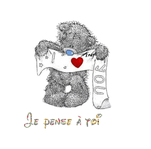 Gif animé je pense à toi ourson